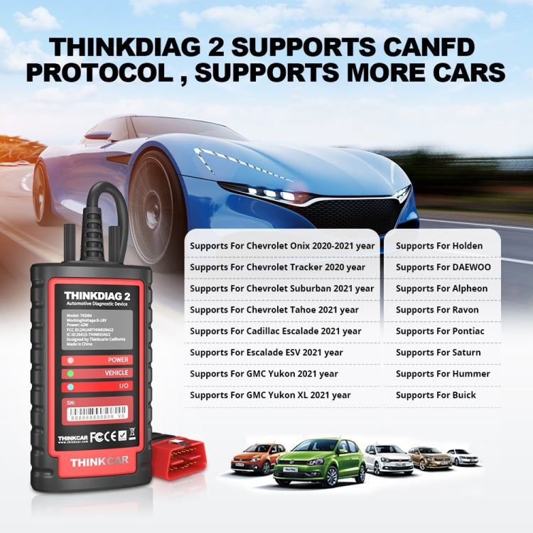 THINKCAR ThinkDiag 2 SP164-V Car Full System Diagnosis OBD2 Scanner - In Car by buy2fix | Online Shopping UK | buy2fix