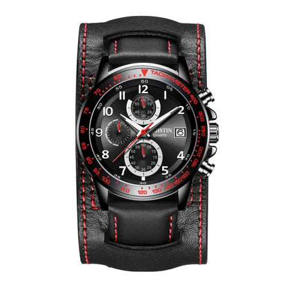 Ochstin 7233 Multifunctional Business Leather Wrist Wrist Waterproof Quartz Watch(Black+Red) - Leather Strap Watches by OCHSTIN | Online Shopping UK | buy2fix