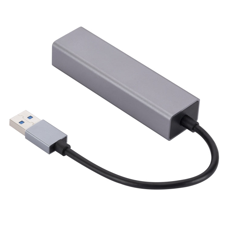 SL-030 USB to Gigabit Ethernet RJ45 & 3 x USB 3.0 Adapter Converter HUB(Grey) - Computer & Networking by buy2fix | Online Shopping UK | buy2fix