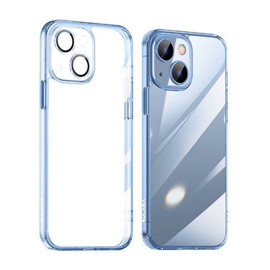 For iPhone 14 Plus SULADA Crystal Steel Series TPU Transparent Phone Case(Blue) - iPhone 14 Plus Cases by SULADA | Online Shopping UK | buy2fix