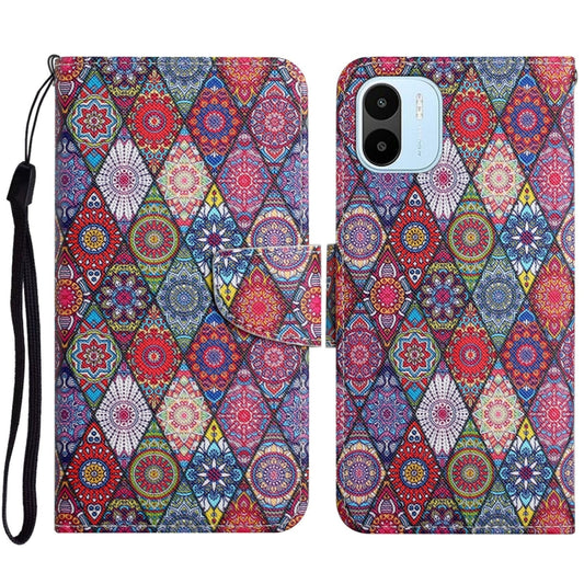 For Xiaomi Redmi A1 Colored Drawing Pattern Leather Phone Case(Diamond Kaleidoscope) - Xiaomi Cases by buy2fix | Online Shopping UK | buy2fix