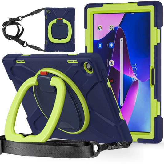 For Lenovo Tab M10 10.1 3rd Gen Silicone + PC Protective Tablet Case(Navy Blue Lime) - For Lenovo by buy2fix | Online Shopping UK | buy2fix