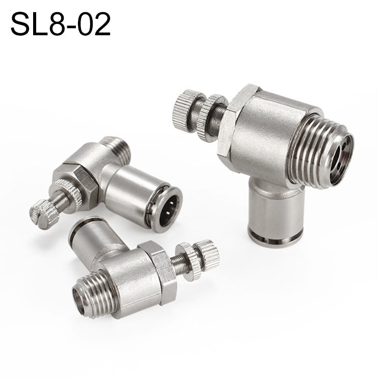 SL8-02 LAIZE Nickel Plated Copper Male Thread Throttle Valve Pneumatic Connector -  by LAIZE | Online Shopping UK | buy2fix