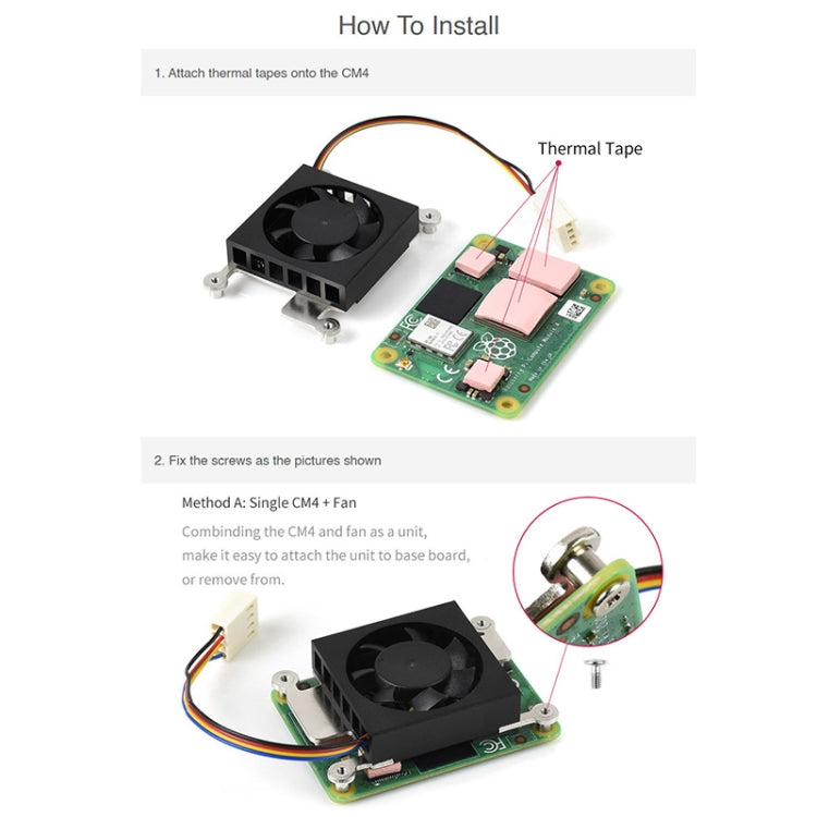 Waveshare Dedicated 3007 Cooling Fan for Raspberry Pi Compute Module 4 CM4, Power Supply:5V - Other Accessories by WAVESHARE | Online Shopping UK | buy2fix