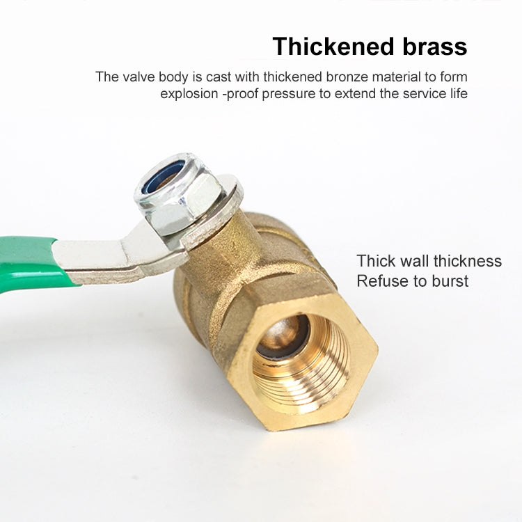 LAIZE Pneumatic Hose Connector Thickened Brass Ball Valve, Size:Double Outside 2 Point 1/4 inch - Valve Series by LAIZE | Online Shopping UK | buy2fix