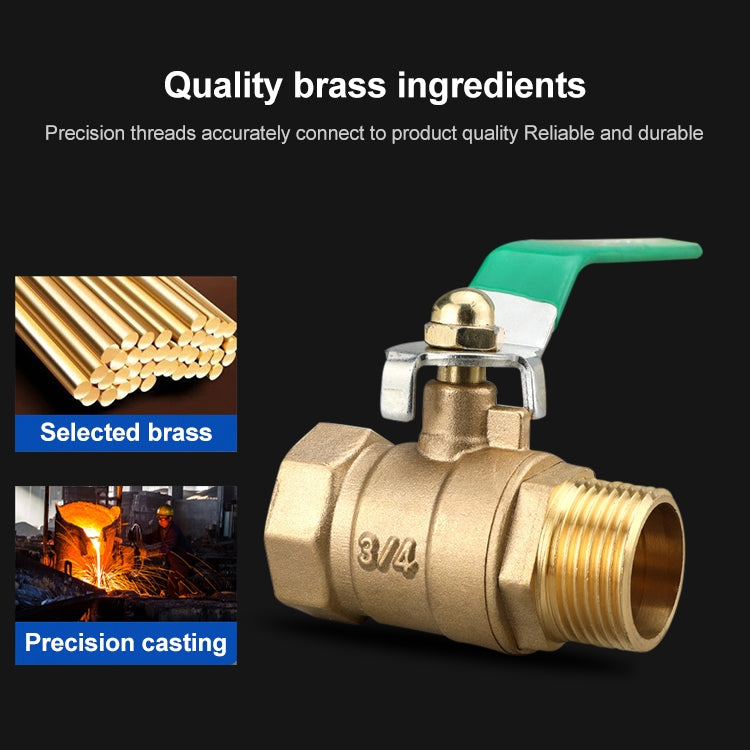 LAIZE Pneumatic Hose Connector Thickened Brass Ball Valve, Size:Double Outside 2 Point 1/4 inch - Valve Series by LAIZE | Online Shopping UK | buy2fix