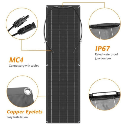 50W Single Board with 40A Controller PV System Solar Panel(Black) - Consumer Electronics by buy2fix | Online Shopping UK | buy2fix