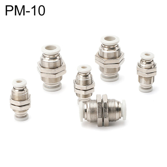 PM-10 LAIZE PM Bulkhead Straight Pneumatic Quick Fitting Connector - Interface Series by LAIZE | Online Shopping UK | buy2fix