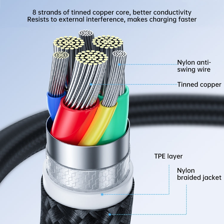 JOYROOM 2.4A USB to 8 Pin Surpass Series Fast Charging Data Cable, Length:0.25m(Black) - Normal Style Cable by JOYROOM | Online Shopping UK | buy2fix