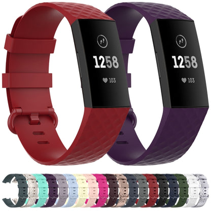 Color Buckle TPU Wrist Strap Watch Band for Fitbit Charge 4 / Charge 3 / Charge 3 SE, Size: S(Dark Purple) - Smart Wear by buy2fix | Online Shopping UK | buy2fix