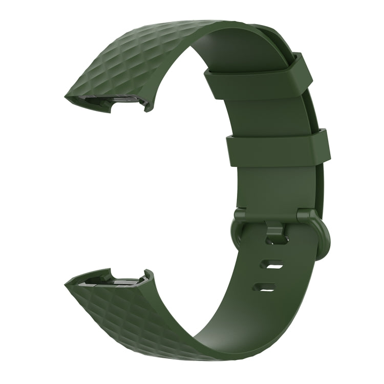 Color Buckle TPU Wrist Strap Watch Band for Fitbit Charge 4 / Charge 3 / Charge 3 SE, Size: L(Olive Green) - Smart Wear by buy2fix | Online Shopping UK | buy2fix