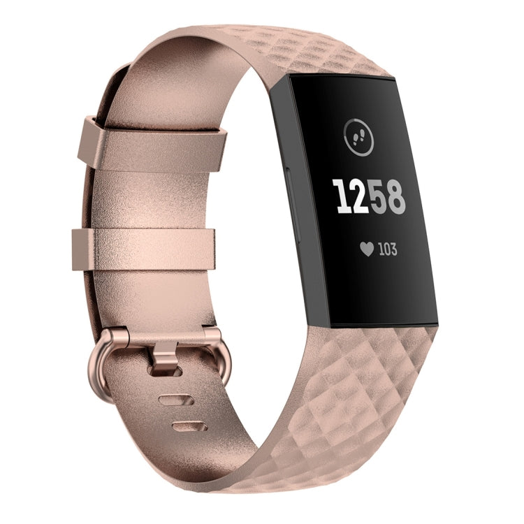 Color Buckle TPU Wrist Strap Watch Band for Fitbit Charge 4 / Charge 3 / Charge 3 SE, Size: L(Rose Gold) - Smart Wear by buy2fix | Online Shopping UK | buy2fix