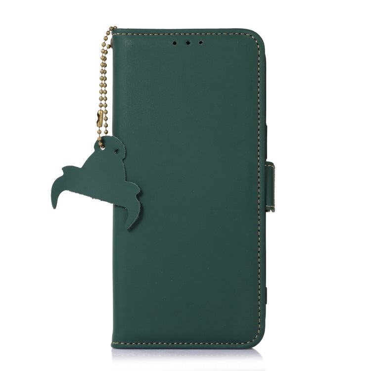 For Samsung Galaxy S23 5G Genuine Leather Magnetic RFID Leather Phone Case(Green) - Galaxy S23 5G Cases by buy2fix | Online Shopping UK | buy2fix