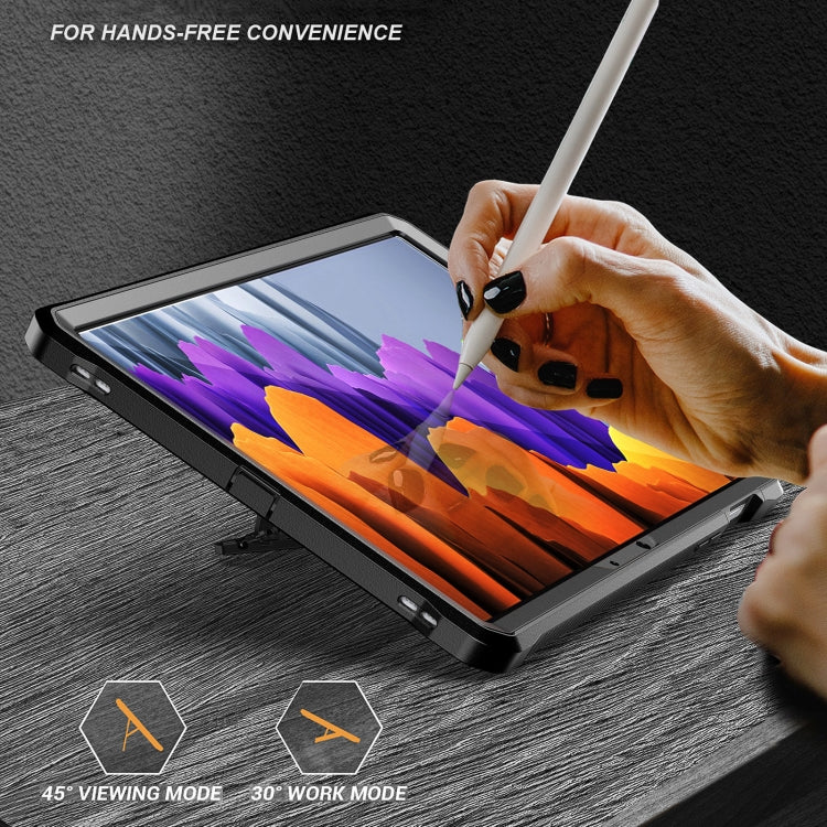 For Samsung Galaxy Tab S7/S8 Explorer PC + TPU Tablet Protective Case with Pen Slot(Black) - Galaxy Tab S7 by buy2fix | Online Shopping UK | buy2fix