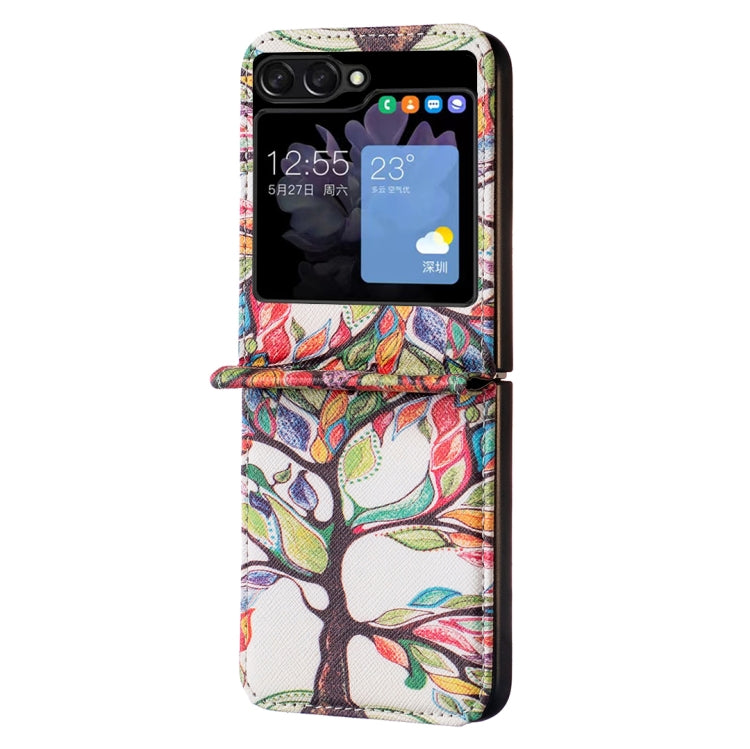 For Samsung Galaxy Z Flip5 Colored Drawing Leather Phone Case(Tree Life) - Galaxy Z Flip5 Cases by buy2fix | Online Shopping UK | buy2fix