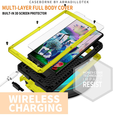 For Samsung Galaxy S23 Ultra 5G R-JUST Sliding Camera Design Life Waterproof Dustproof Shockproof Phone Case(Yellow) - Galaxy S23 Ultra 5G Cases by R-JUST | Online Shopping UK | buy2fix