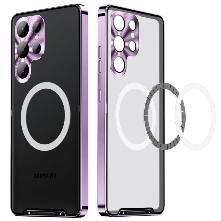 For Samsung Galaxy S23 Ultra 5G MagSafe Magnetic Frosted Metal Phone Case(Purple) - Galaxy S23 Ultra 5G Cases by buy2fix | Online Shopping UK | buy2fix