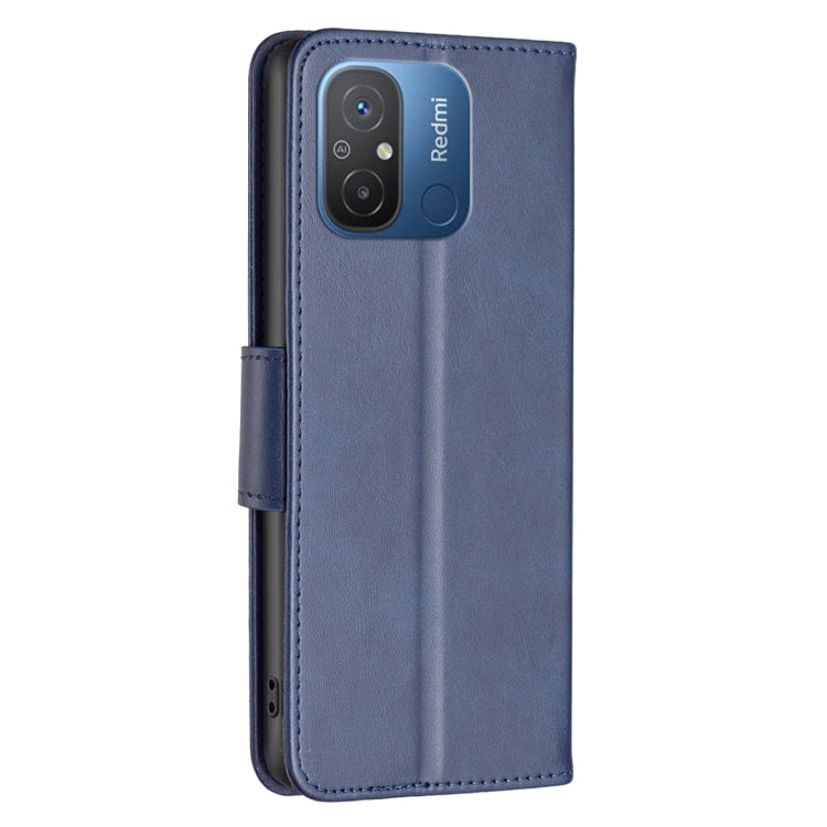 For Xiaomi Redmi 12C Lambskin Texture Leather Phone Case(Blue) - Xiaomi Cases by buy2fix | Online Shopping UK | buy2fix