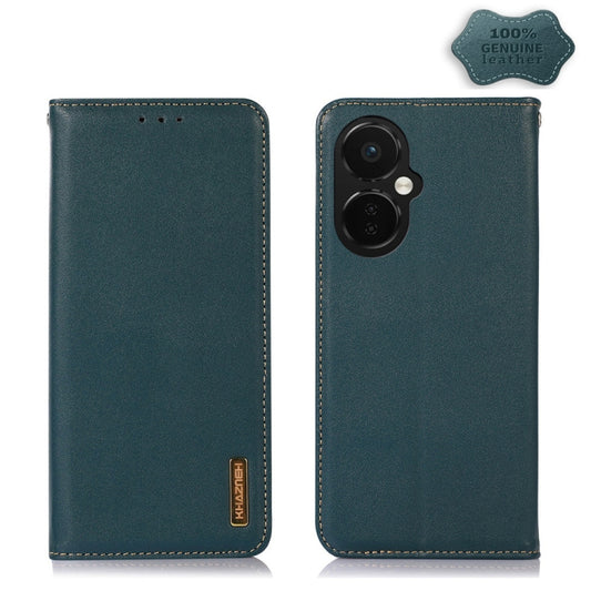 For OnePlus Nord CE 3 Lite KHAZNEH Nappa Top Layer Cowhide Leather Phone Case(Green) - OnePlus Cases by buy2fix | Online Shopping UK | buy2fix