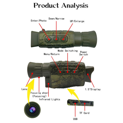 NV1000C Outdoor Hunting 4K HD Camouflage Monocular Digital Night Vision Device - Monocular Binoculars by buy2fix | Online Shopping UK | buy2fix