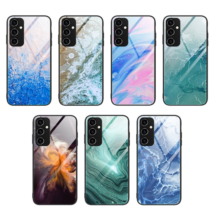 For Samsung Galaxy A34 5G Marble Pattern Glass Phone Case(Green Ocean) - Galaxy Phone Cases by buy2fix | Online Shopping UK | buy2fix