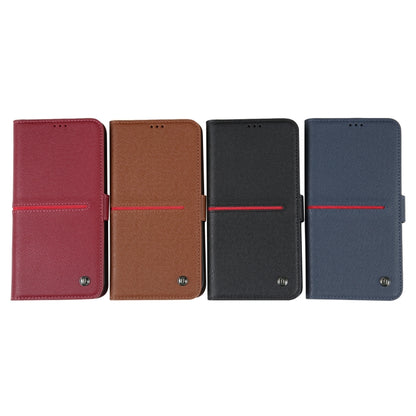 For iPhone 14 Plus GEBEI Top-grain Horizontal Flip Leather Phone Case(Wine Red) - iPhone 14 Plus Cases by GEBEI | Online Shopping UK | buy2fix