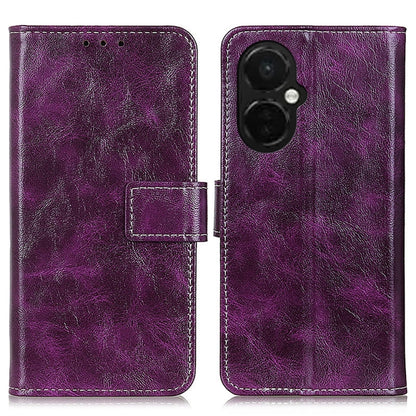 For OnePlus Nord CE 3 Lite Retro Crazy Horse Texture Leather Phone Case(Purple) - OnePlus Cases by buy2fix | Online Shopping UK | buy2fix