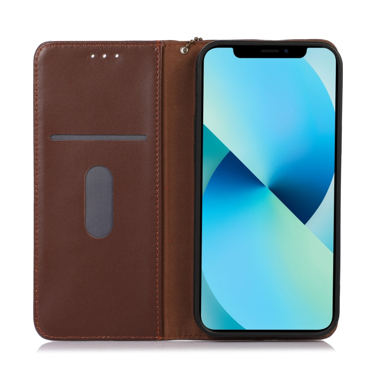 For Motorola Moto G73 5G KHAZNEH Nappa Top Layer Cowhide Leather Phone Case(Brown) - Motorola Cases by buy2fix | Online Shopping UK | buy2fix