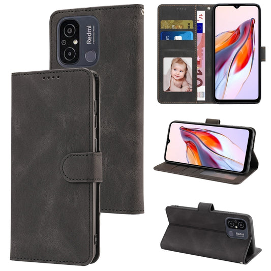 For Xiaomi Redmi 12C / Poco C55 Fantasy Skin-feel Calfskin Texture Leather Phone Case(Black) - Xiaomi Cases by buy2fix | Online Shopping UK | buy2fix