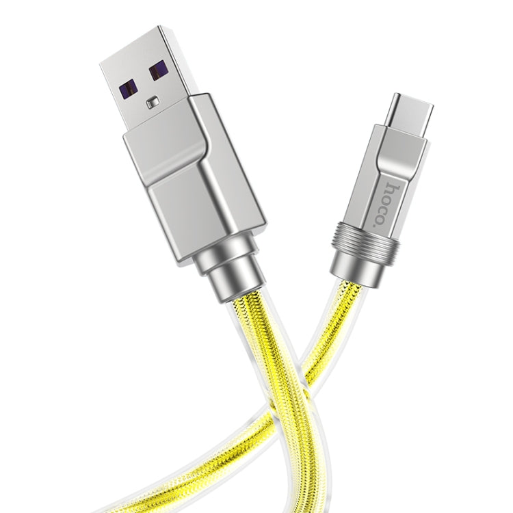 hoco U113 100W USB to USB-C/Type-C Silicone Fast Charging Data Cable, Length: 1m(Gold) -  by hoco | Online Shopping UK | buy2fix