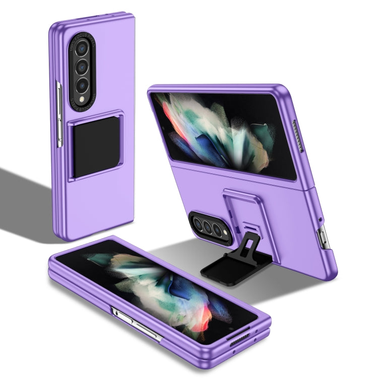 For Samsung Galaxy Z Fold3 5G Three-dimensional Folding Holder PC Phone Case(Purple) - Galaxy Phone Cases by buy2fix | Online Shopping UK | buy2fix