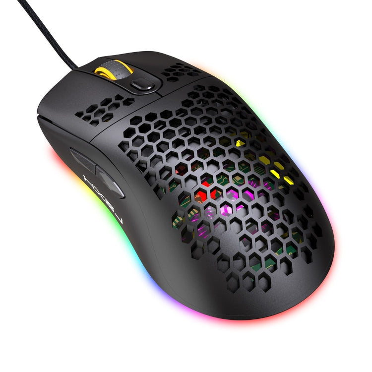 HXSJ X600 6 Keys RGB Luminous Macro Programming Wired Gaming Mouse(Black) - Wired Mice by HXSJ | Online Shopping UK | buy2fix