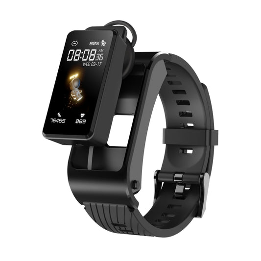 H21 1.14 inch Silicon Band Earphone Detachable Smart Watch Support Temperature Measurement / Bluetooth Call / Voice Control(Black) - Smart Wear by buy2fix | Online Shopping UK | buy2fix