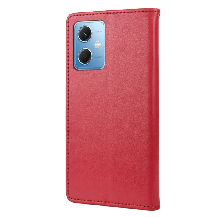 For Xiaomi Redmi Note 12 Pro+ 5G Global Butterfly Flower Pattern Leather Phone Case(Red) - Note 12 Pro+ Cases by buy2fix | Online Shopping UK | buy2fix