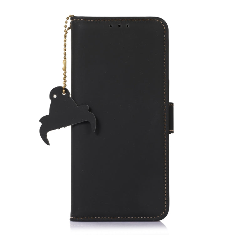 For Sony Xperia 1 V Genuine Leather Magnetic RFID Leather Phone Case(Black) - Sony Cases by buy2fix | Online Shopping UK | buy2fix