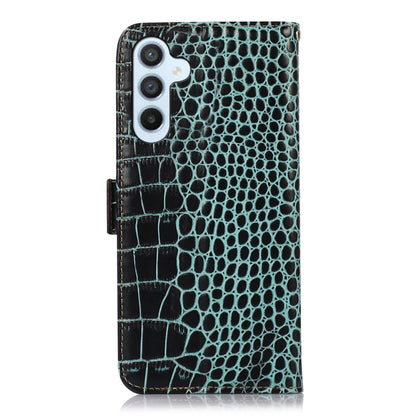 For Samsung Galaxy M14 5G Crocodile Top Layer Cowhide Leather Phone Case(Green) - Galaxy Phone Cases by buy2fix | Online Shopping UK | buy2fix