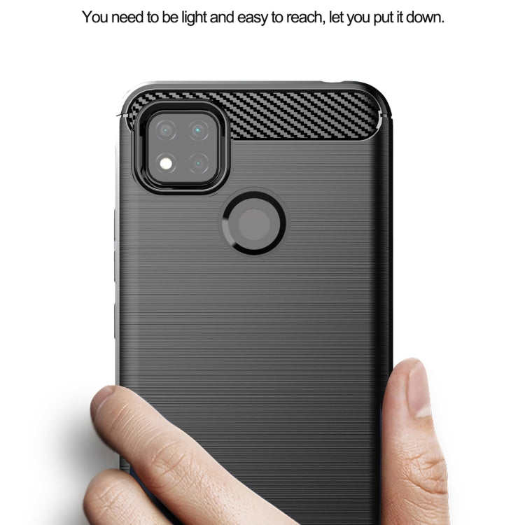 For Xiaomi Redmi 10A Brushed Texture Carbon Fiber TPU Phone Case(Black) - Xiaomi Cases by buy2fix | Online Shopping UK | buy2fix