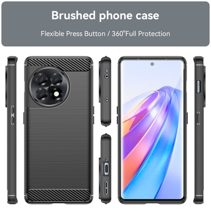 For OnePlus 11R 5G Brushed Texture Carbon Fiber TPU Phone Case(Black) - OnePlus Cases by buy2fix | Online Shopping UK | buy2fix