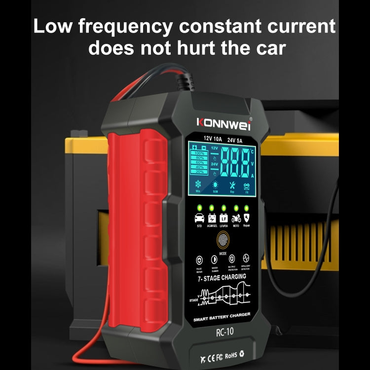 KONNWEI CR-10 2 inch Car Battery Charger Battery Pulse Repair Tool, Plug Type:EU Plug - In Car by KONNWEI | Online Shopping UK | buy2fix