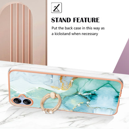 For Samsung Galaxy A04e Electroplating Marble IMD TPU Phone Case with Ring Holder(Green 003) - Galaxy Phone Cases by buy2fix | Online Shopping UK | buy2fix