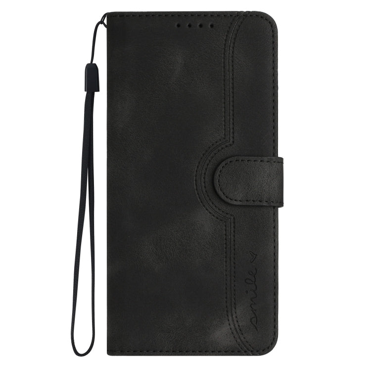 For Xiaomi Redmi 9A/9AT/9i Heart Pattern Skin Feel Leather Phone Case(Black) - Xiaomi Cases by buy2fix | Online Shopping UK | buy2fix