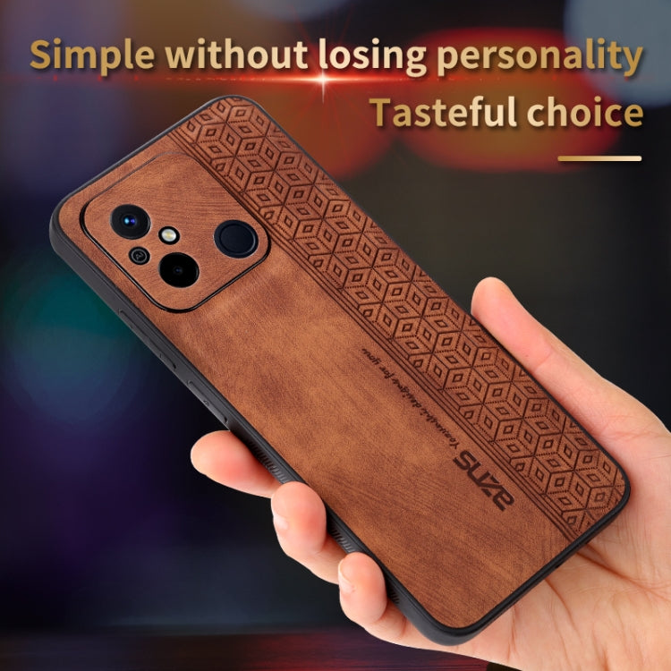 For Xiaomi Poco C55 / Redmi 12C / 11A AZNS 3D Embossed Skin Feel Phone Case(Brown) - Xiaomi Cases by AZNS | Online Shopping UK | buy2fix