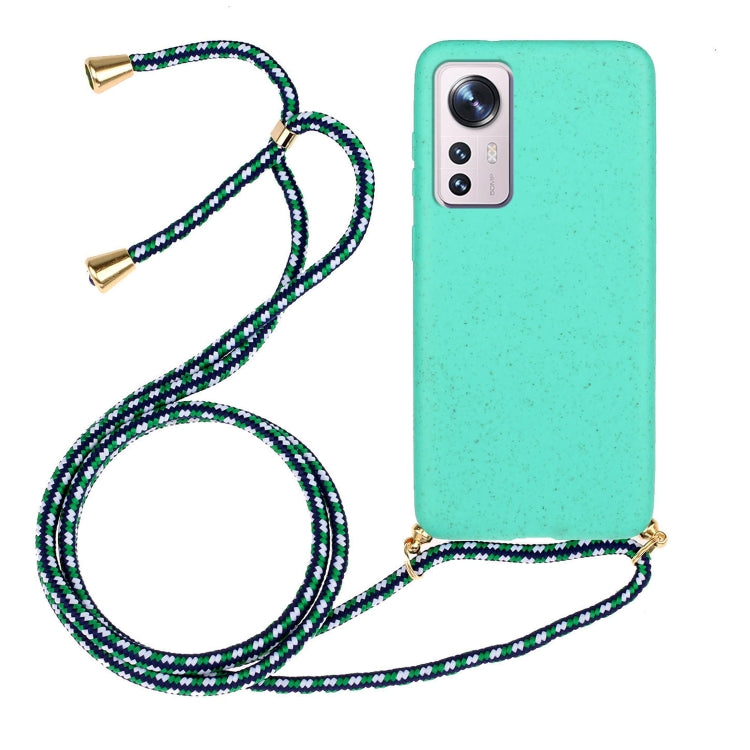 For Xiaomi 12 / 12X Wheat Straw Material + TPU Phone Case with Lanyard(Green) - 12 Cases by buy2fix | Online Shopping UK | buy2fix