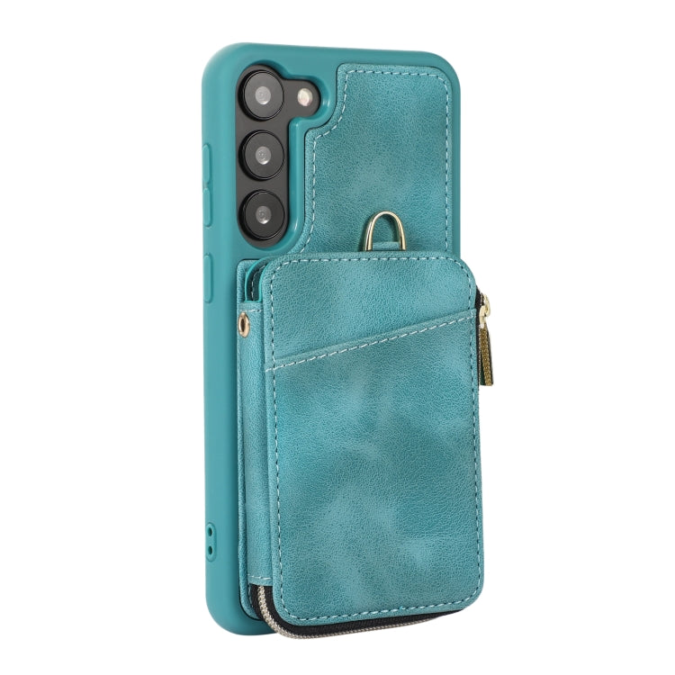 For Samsung Galaxy S23 5G Zipper Card Bag Back Cover Phone Case(Turquoise) - Galaxy S23 5G Cases by buy2fix | Online Shopping UK | buy2fix