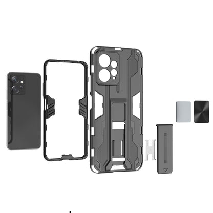 For Xiaomi Redmi Note 12 4G Supersonic PC + TPU Shock-proof Phone Case with Holder(Silver) - Note 12 Cases by buy2fix | Online Shopping UK | buy2fix