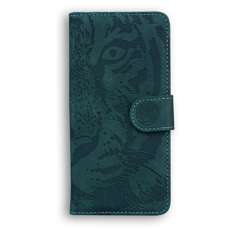 For Xiaomi Redmi 12C / 11A Tiger Embossing Pattern Flip Leather Phone Case(Green) - Xiaomi Cases by buy2fix | Online Shopping UK | buy2fix