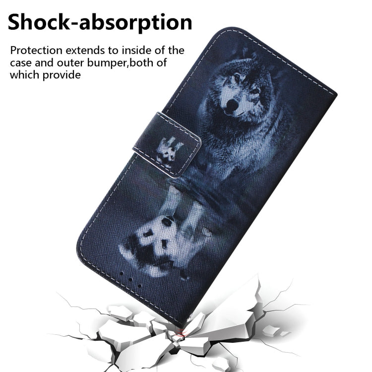 For TCL 408 Coloured Drawing Flip Leather Phone Case(Wolf and Dog) - More Brand by buy2fix | Online Shopping UK | buy2fix