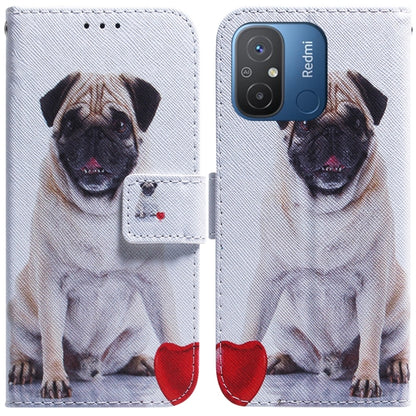 For Xiaomi Redmi 12C / 11A Coloured Drawing Flip Leather Phone Case(Pug) - Xiaomi Cases by buy2fix | Online Shopping UK | buy2fix