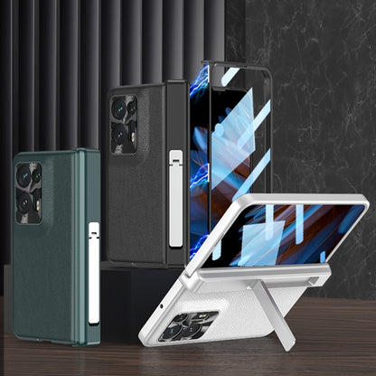 For OPPO Find N2 GKK Magnetic Hinge Flip Leather Phone Case with Holder(Silver) - Find N2 Cases by GKK | Online Shopping UK | buy2fix