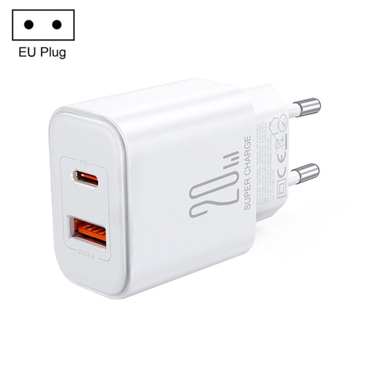 J0YROOM TCF05 20W USB+USB-C/Type-C Fast Charger, Specification:EU Plug(White) -  by JOYROOM | Online Shopping UK | buy2fix